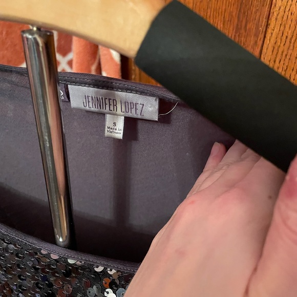 JENNIFER LOPEZ Sequin Short Sleeve Top Women’s Size Small - Picture 3 of 5